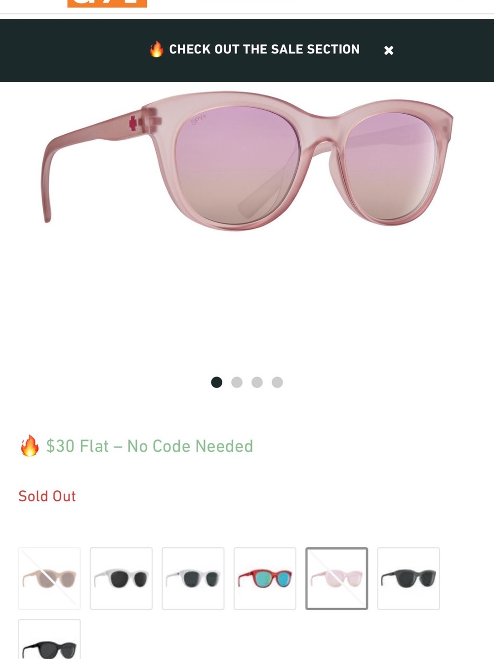 SPY Women's Round Sunglasses in Translucent Rose Pink - Picture 6 of 6